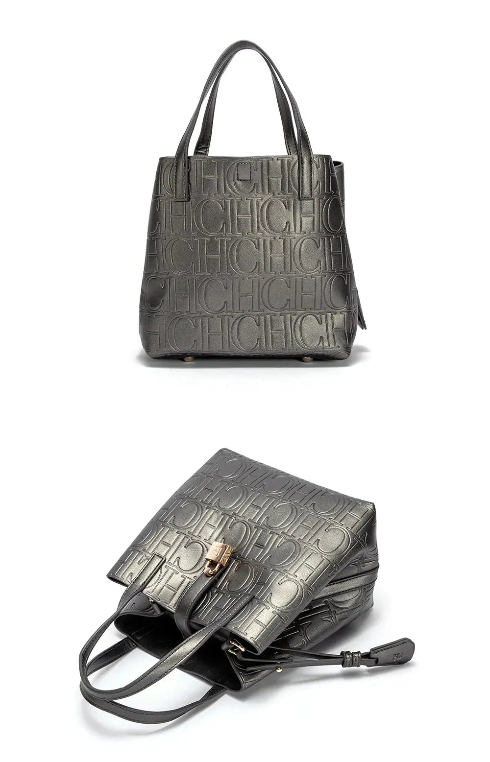CHCH Women's Tote Bag New Steel Embossed Handheld Bun Mother Shopping Bag Streetsharks