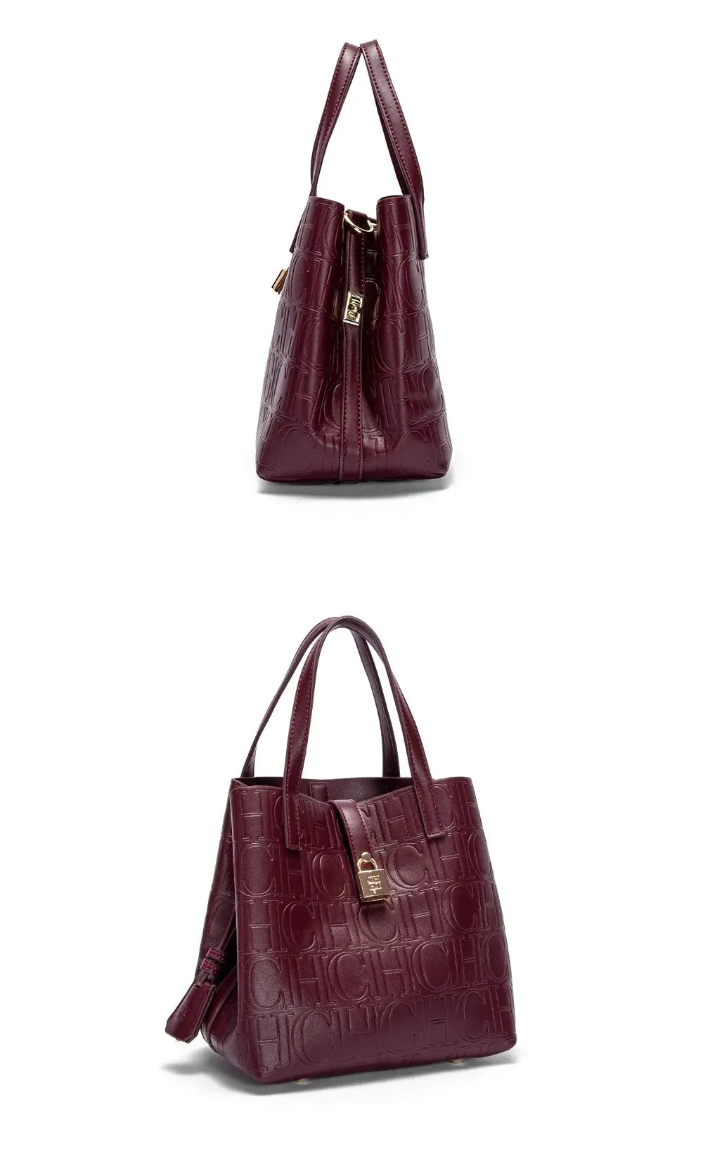 CHCH Women's Tote Bag New Steel Embossed Handheld Bun Mother Shopping Bag Streetsharks