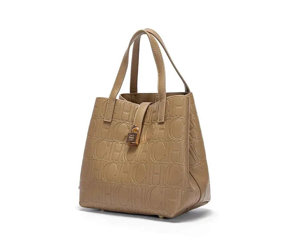 CHCH Women's Tote Bag New Steel Embossed Handheld Bun Mother Shopping Bag Streetsharks