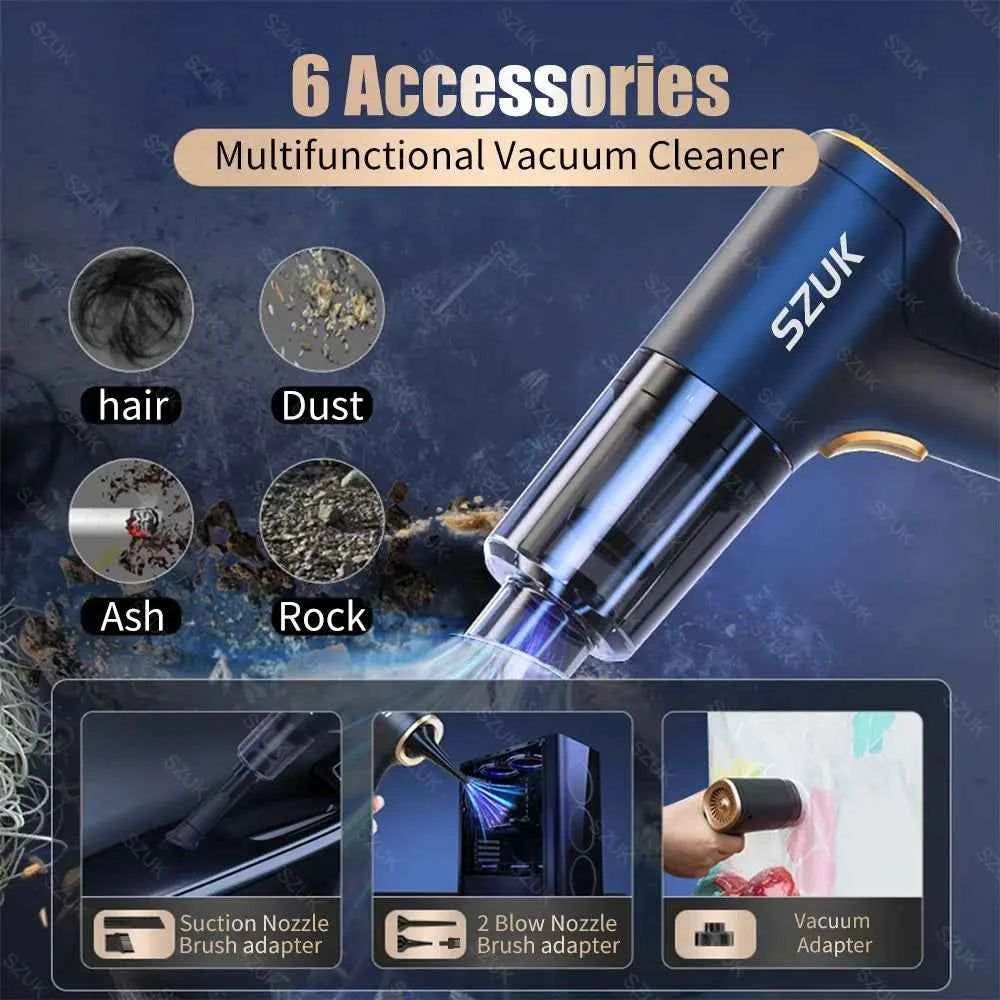Car Vacuum Cleaner Mini Powerful Cleaning Machine Strong Suction Handheld for Car  Wireless Portable Home Appliance