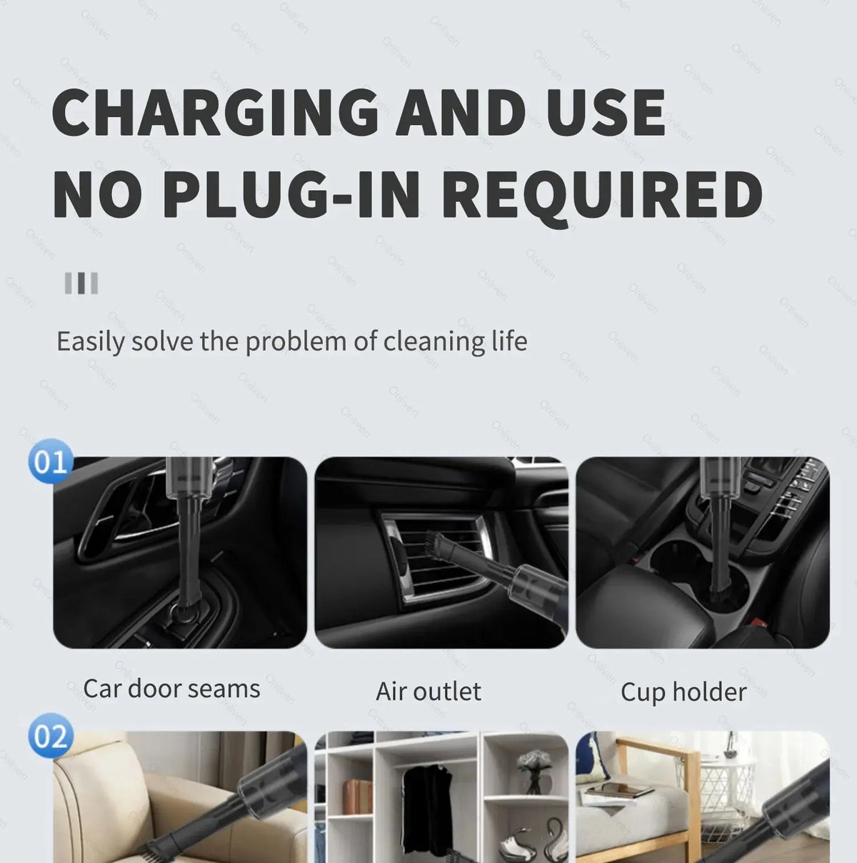 Car Vacuum Cleaner Mini Powerful Cleaning Machine Strong Suction Handheld for Car  Wireless Portable Home Appliance luxecrown.co.uk