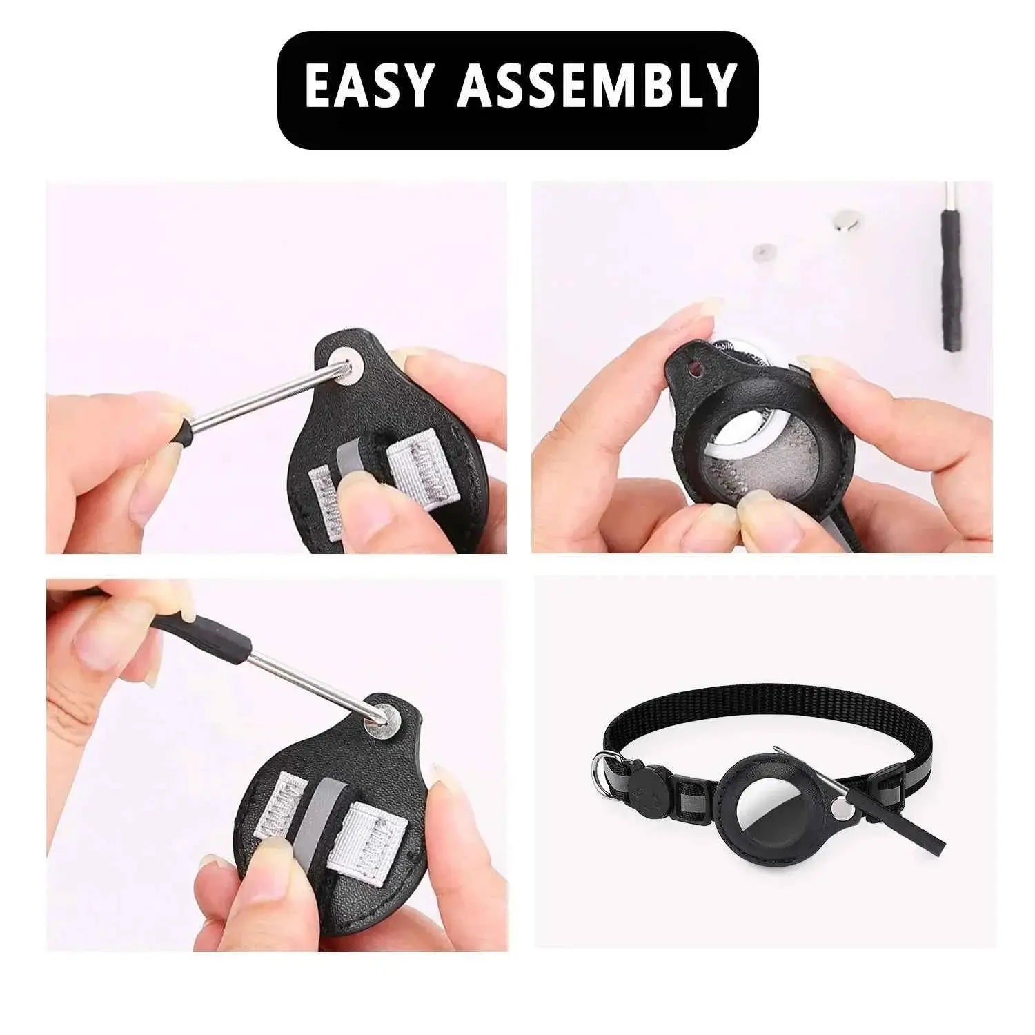 Cat AirTag Holder Collar Breakaway Reflective Strips Adjustable Kitten Collar Waterproof Cat Bell Collar Pet Air Tag Case collar