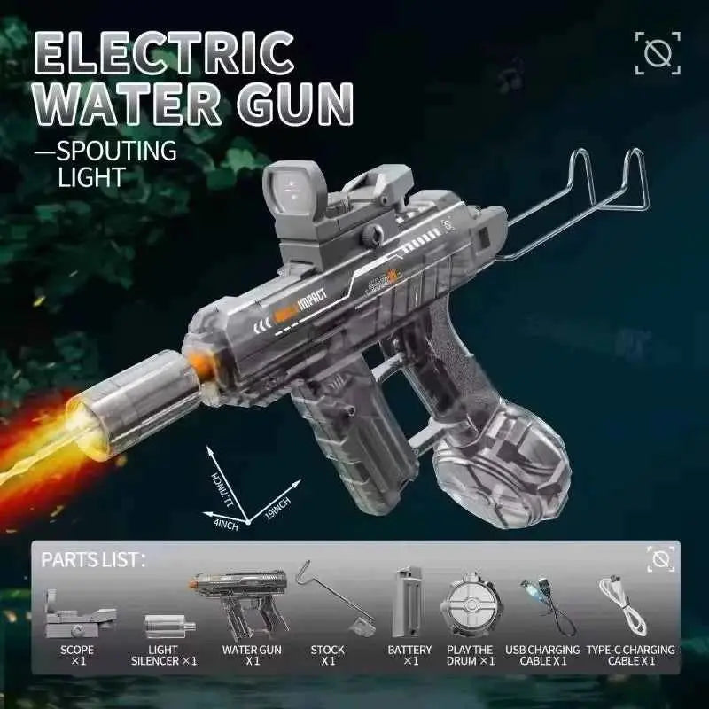 Children High Pressure Electric Water Gun Toys Summer Outdoor Beach Pool Garden Fight Games Kids Automatic Bursts Watergun Gifts