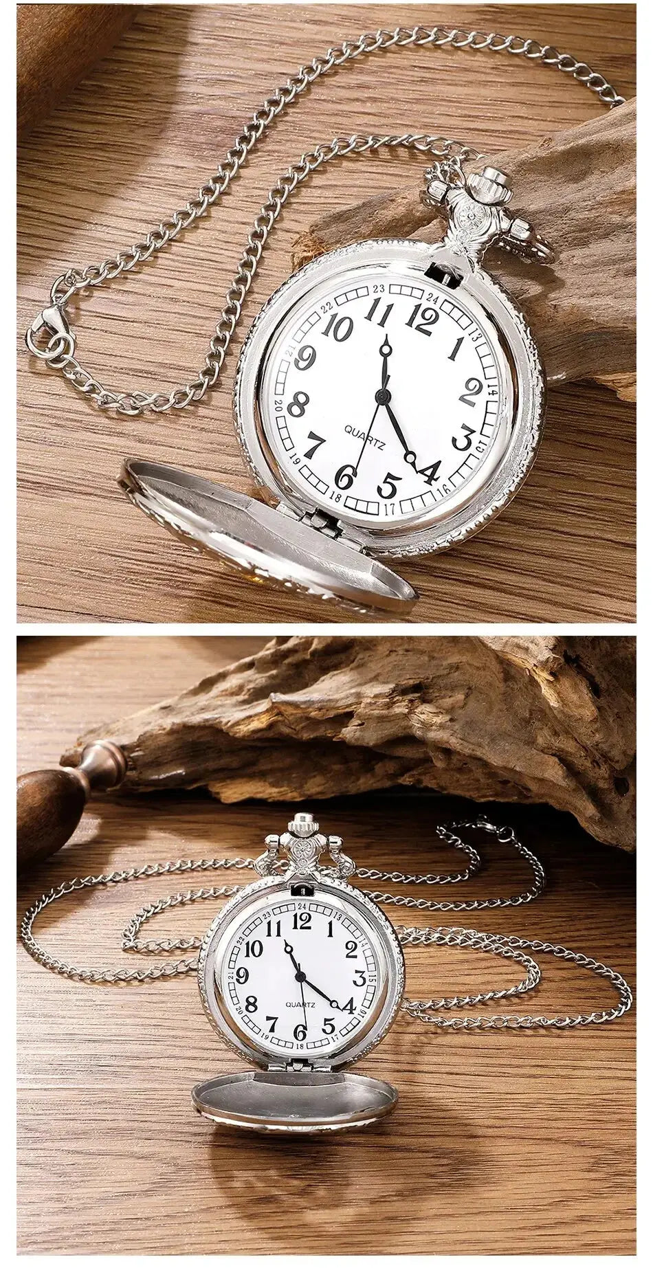 Classic Antique Steam Train Design Pocket Watch with Chain Necklace Vintage Quartz Pendant Watches Clock Chain for Men Women Kid luxecrown.co.uk