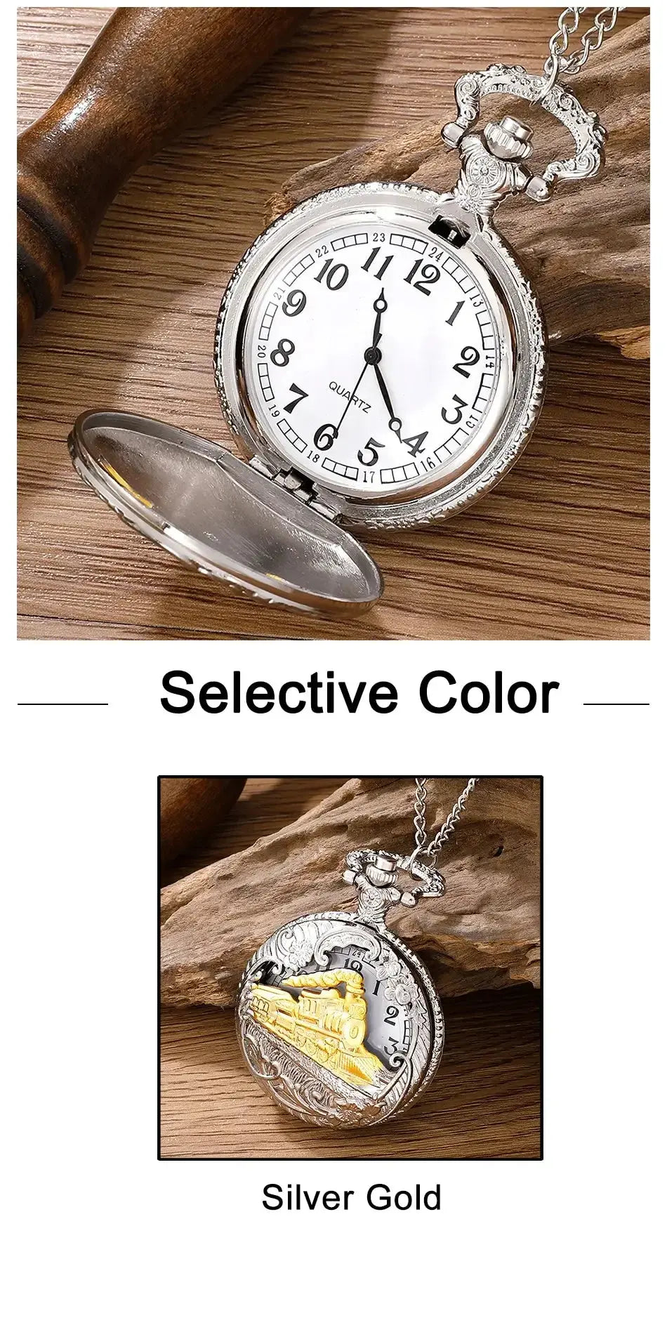 Classic Antique Steam Train Design Pocket Watch with Chain Necklace Vintage Quartz Pendant Watches Clock Chain for Men Women Kid luxecrown.co.uk