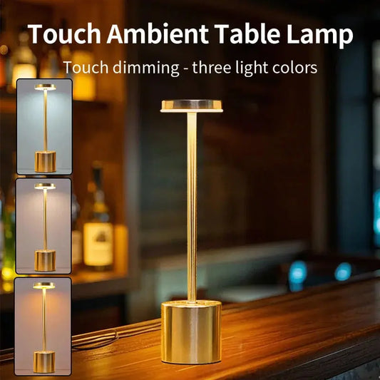 Classic Table Lamp USB Rechargeable Night Light Stepless Dimming Touch Desk Lamp 3 Colors Bedside Lamp Bar Hotel Decoration luxecrown.co.uk