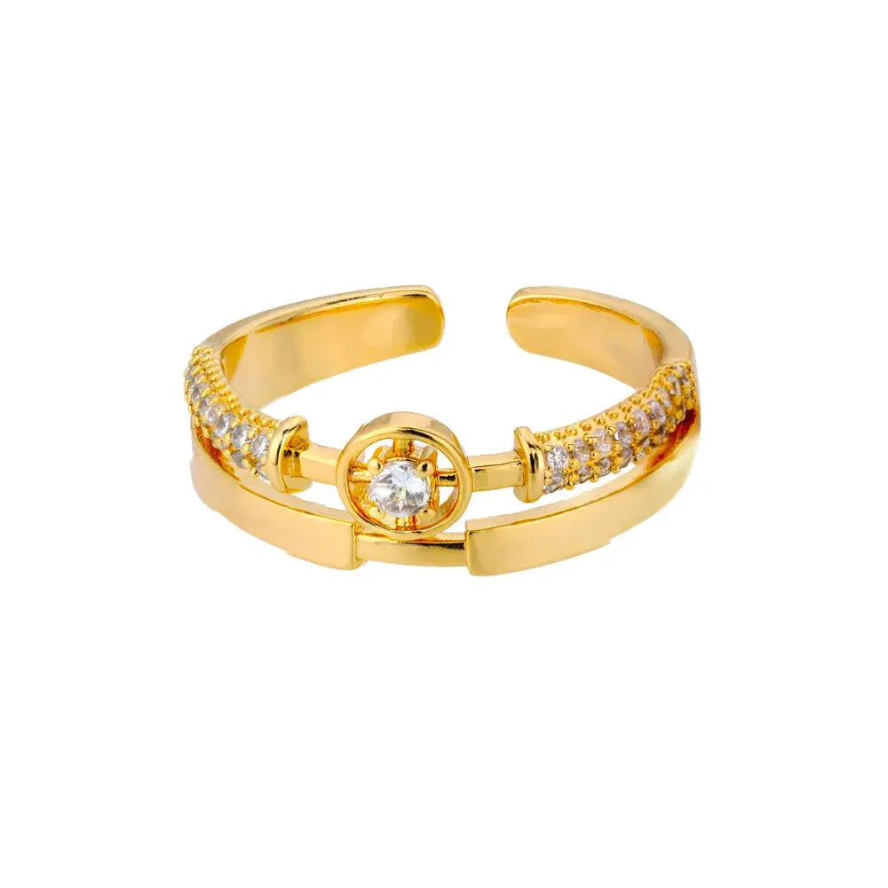 Classic Twist Chain Open Rings For Women Zircon Stainless Steel Geometric Twist Wrapped Couple Ring Wedding Aesthetic Jewelry Streetsharks
