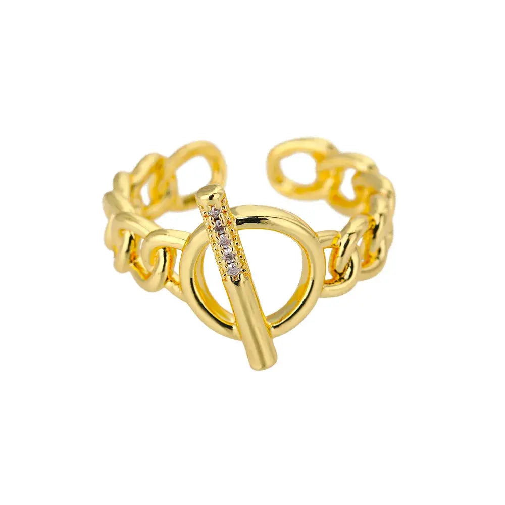 Classic Twist Chain Open Rings For Women Zircon Stainless Steel Geometric Twist Wrapped Couple Ring Wedding Aesthetic Jewelry Streetsharks