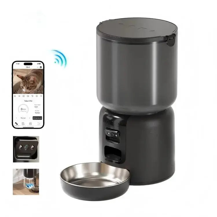 Coofull Elecpet 3 in 1 Smart Pet Feeder With Laser Tracking App Control AI Powered 4L Automatic Cat Food Dispenser luxecrown.co.uk