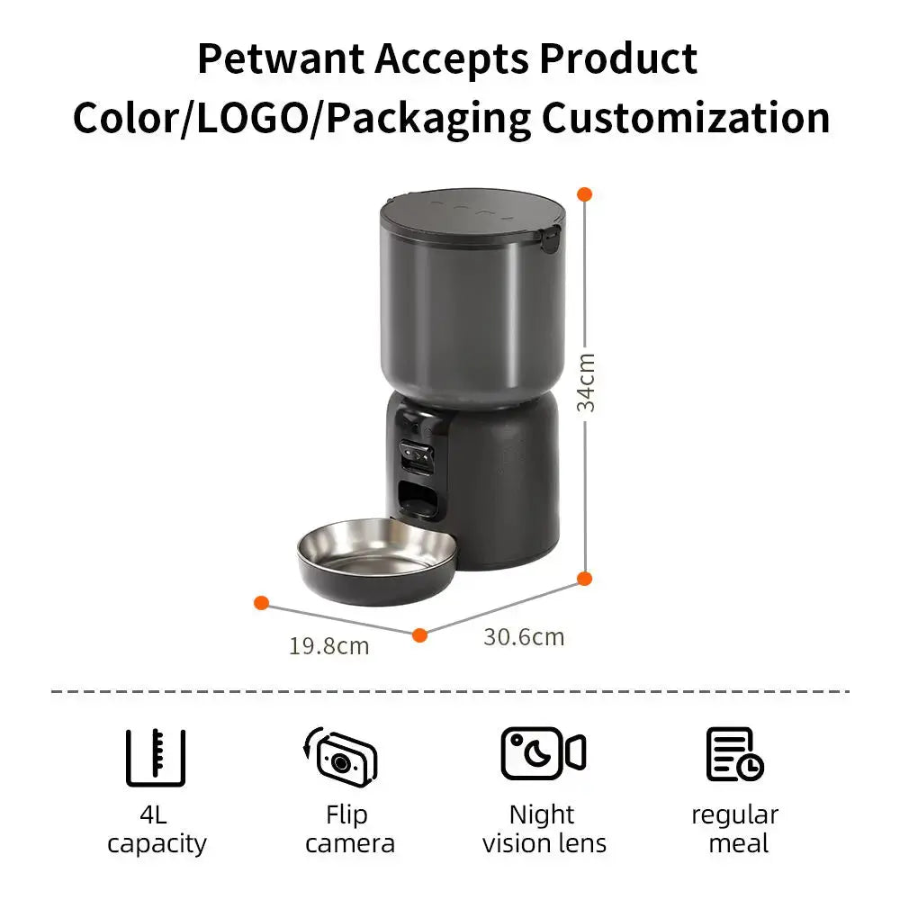 Coofull Elecpet 3 in 1 Smart Pet Feeder With Laser Tracking App Control AI Powered 4L Automatic Cat Food Dispenser luxecrown.co.uk