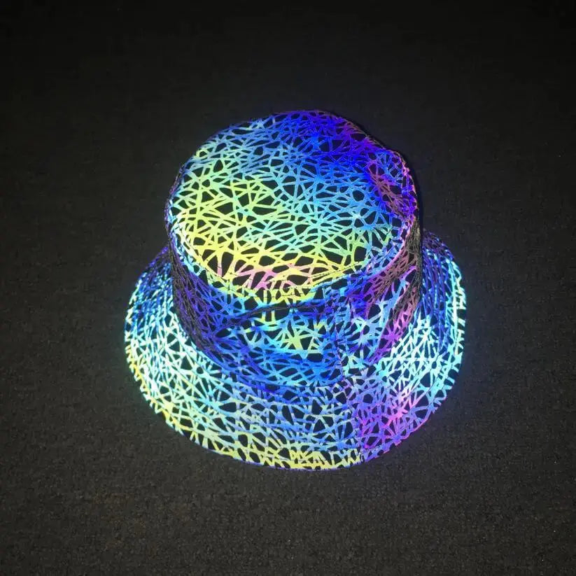 Cool Rainbow Reflective Light Baseball Cap Unisex Maple Leaf Adjustable Hip Hop Rock Hats Snapback Women Men Club Hat Streetwear - Streetsharks