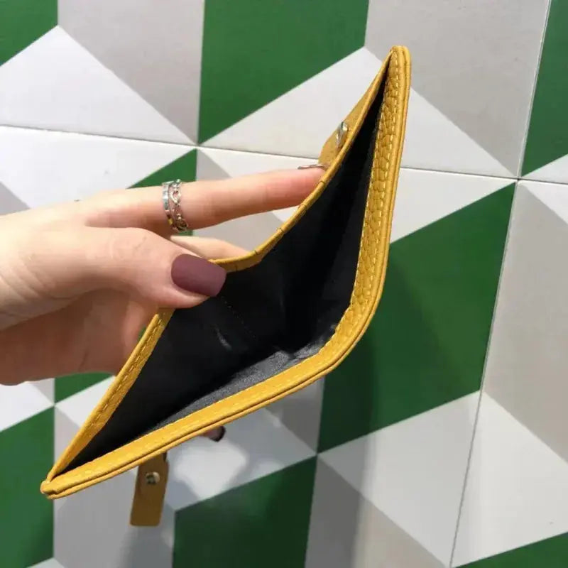 Cowhide Women's Purses Short Thin Small Wallet Chic Christmas Deer Button Ladies Genuine Leather Card Holder Wallet Coin Purse luxecrown.co.uk