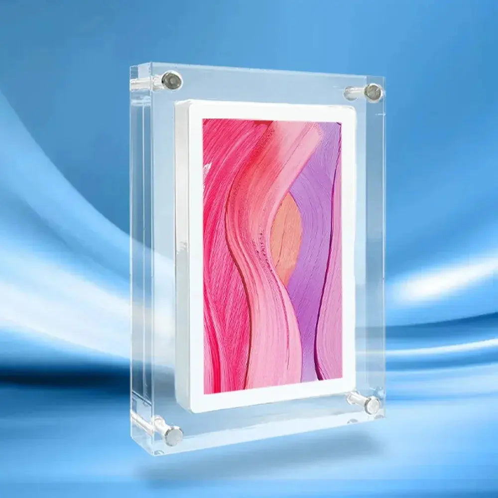 **CrystalView 5" Acrylic Digital Photo Frame – IPS Display | 1000mAh Battery | 2GB Memory** Streetsharks
