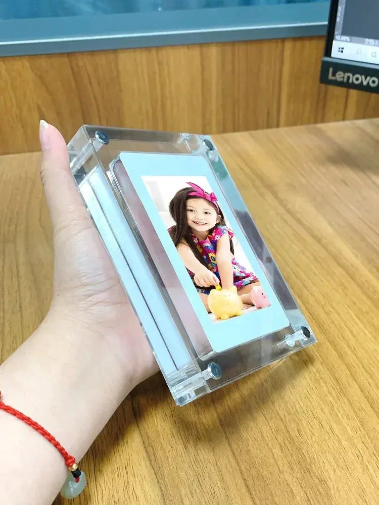 **CrystalView 5" Acrylic Digital Photo Frame – IPS Display | 1000mAh Battery | 2GB Memory** Streetsharks