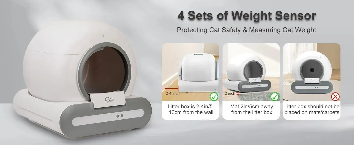 DOEL 65L Self-Cleaning Cat Litter Box App Control, ONLY Supports 2.4G WiFi w/Litter Mat&Trash Bags, Fit for Tofu & Mixed Litter luxecrown.co.uk