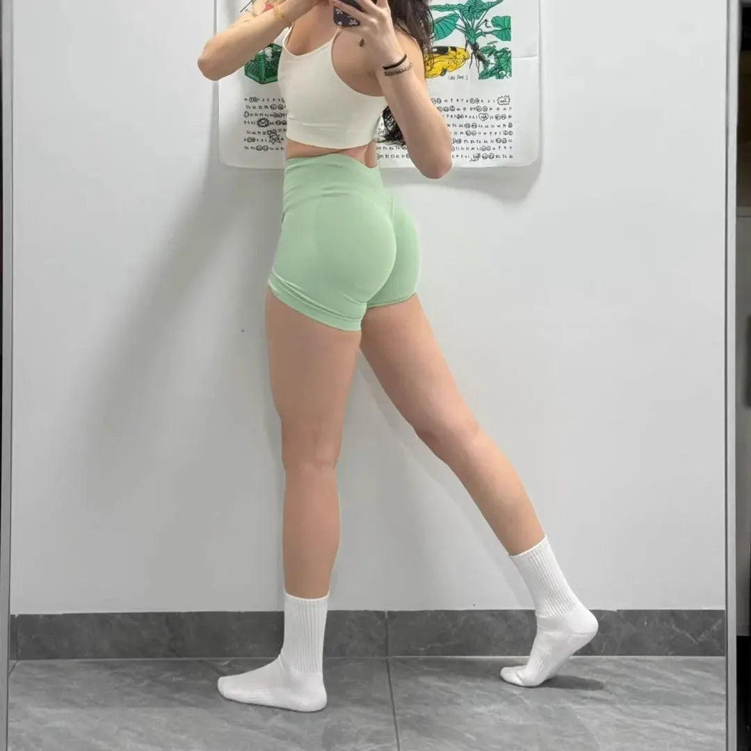 DYF Impact Seamless Sports Shorts Women Booty Yoga Shorts Quick Drying Fitness Tights Solid Workout Scrunch Customizable Lable luxecrown.co.uk