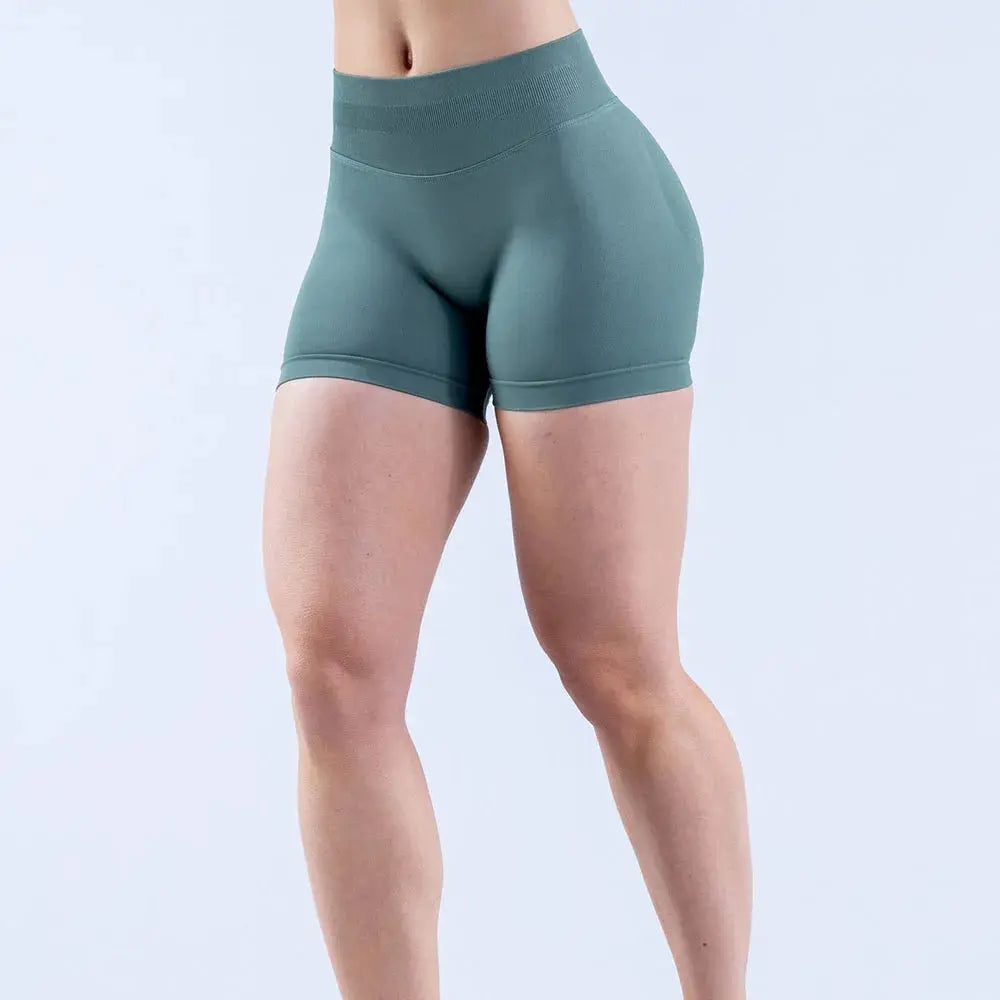DYF Impact Seamless Sports Shorts Women Booty Yoga Shorts Quick Drying Fitness Tights Solid Workout Scrunch Customizable Lable luxecrown.co.uk
