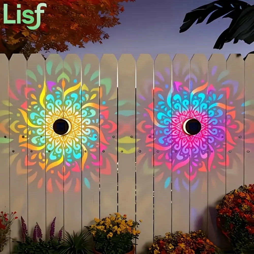 Decorative Solar Mandala Lights Solar Powered Outdoor Deck Step Wall Lights for Terrace, Courtyard, Backyard, Garden Decor luxecrown.co.uk