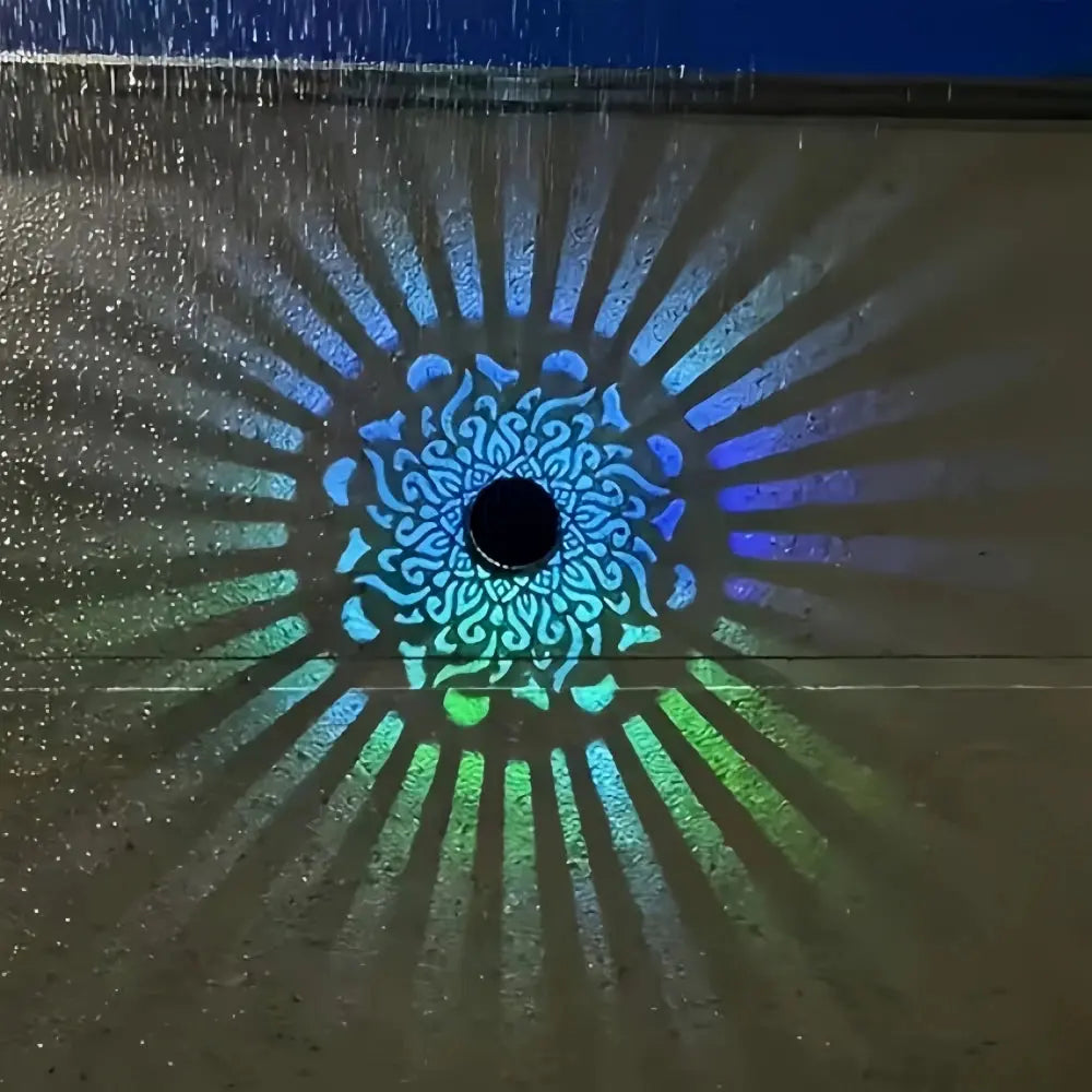 Decorative Solar Mandala Lights Solar Powered Outdoor Deck Step Wall Lights for Terrace, Courtyard, Backyard, Garden Decor luxecrown.co.uk