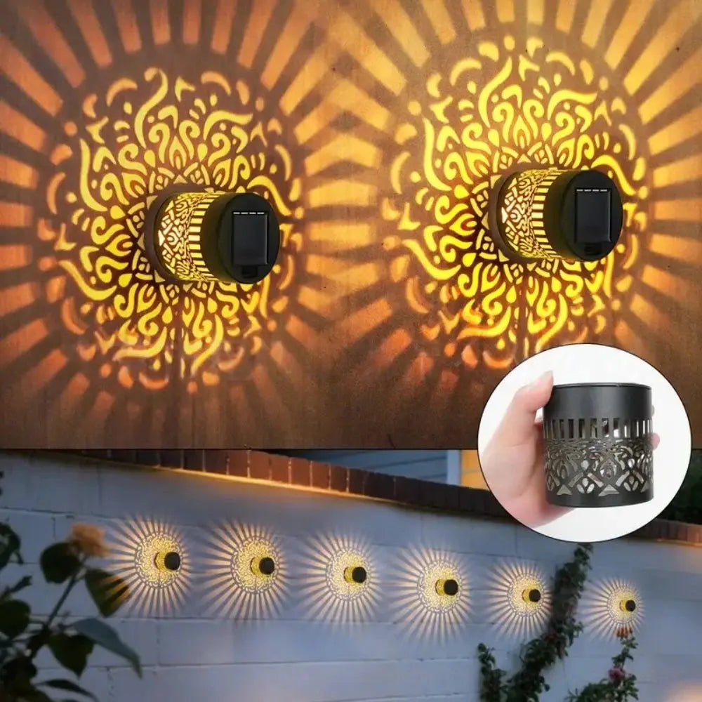 Decorative Solar Mandala Lights Solar Powered Outdoor Deck Step Wall Lights for Terrace, Courtyard, Backyard, Garden Decor luxecrown.co.uk