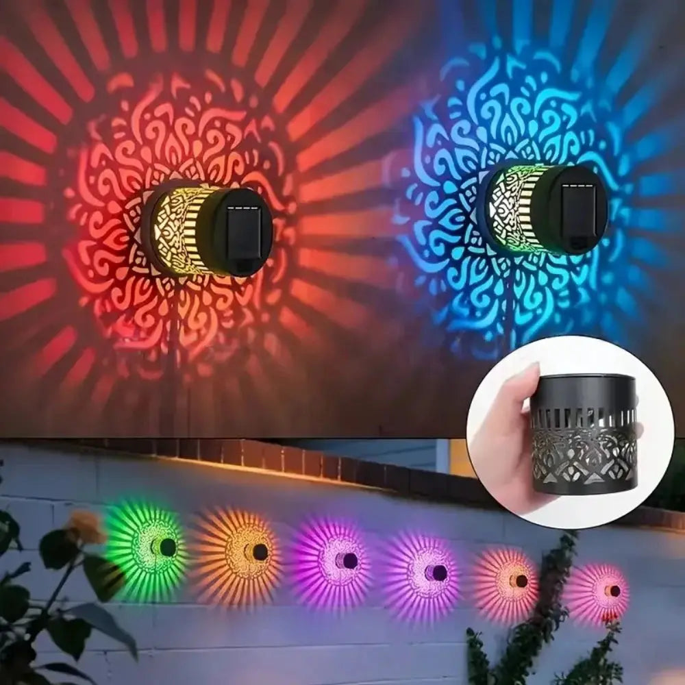 Decorative Solar Mandala Lights Solar Powered Outdoor Deck Step Wall Lights for Terrace, Courtyard, Backyard, Garden Decor luxecrown.co.uk