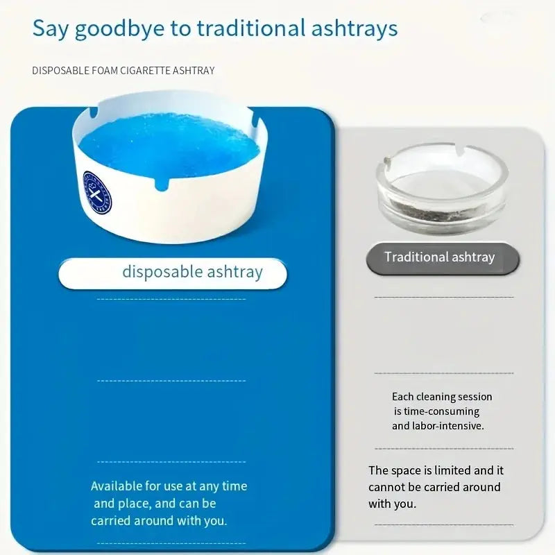 Disposable Ashtray With Self-Contained Cigarette Extinguishing Sand, Thickened And Hardened To Prevent Ash From Flying luxecrown.co.uk