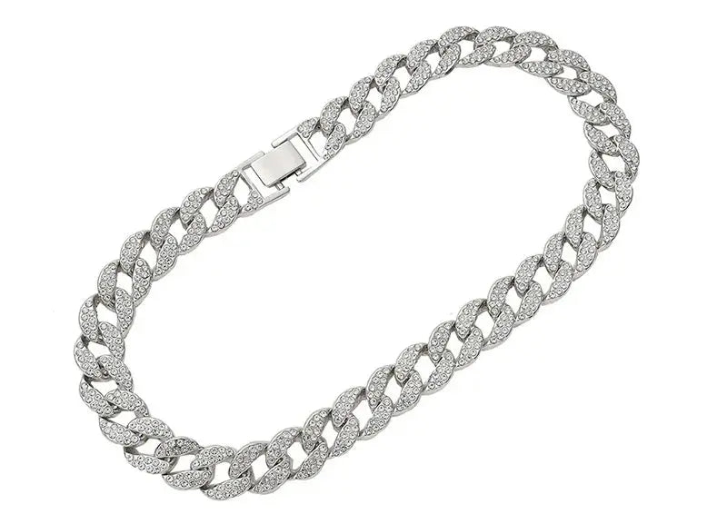Dog Cuban Gold Chain Luxury Diamond Dog Collar Pet Metal Necklace Jewelry Accessories for Small Medium Large Dogs Cats Pet Gift luxecrown.co.uk