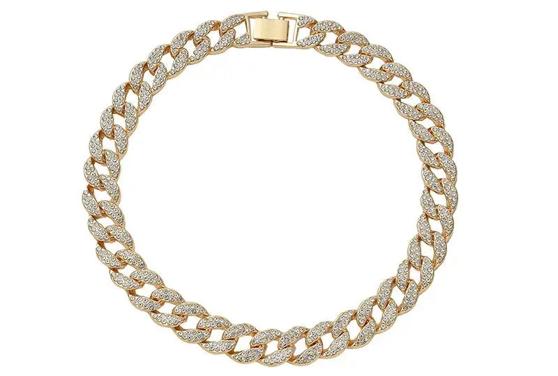 Dog Cuban Gold Chain Luxury Diamond Dog Collar Pet Metal Necklace Jewelry Accessories for Small Medium Large Dogs Cats Pet Gift luxecrown.co.uk