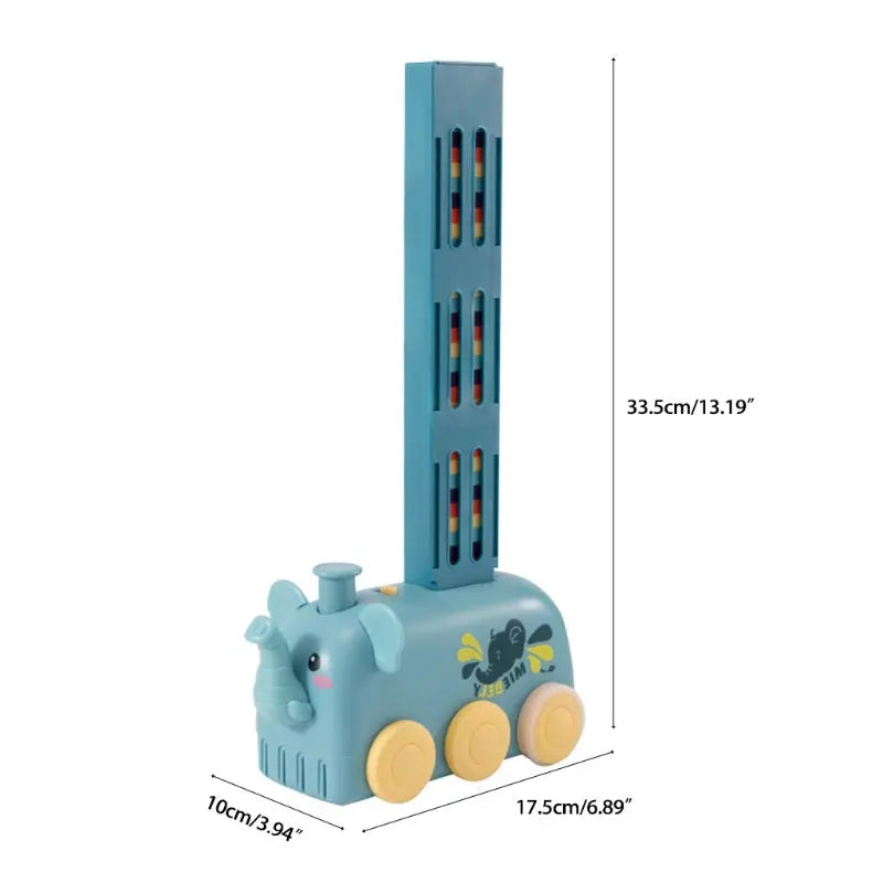 Domino Train Toy Stacking Block Set Domino Building Block Brain Developmental Electric Car Cartoon Block For Kids StreetSharks