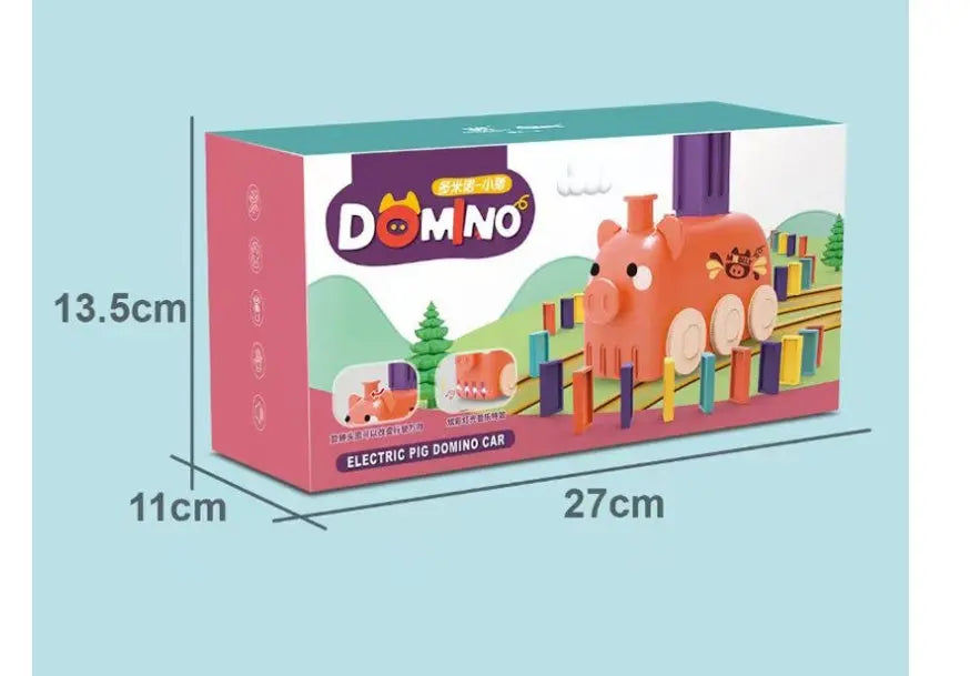 Domino Train Toy Stacking Block Set Domino Building Block Brain Developmental Electric Car Cartoon Block For Kids StreetSharks