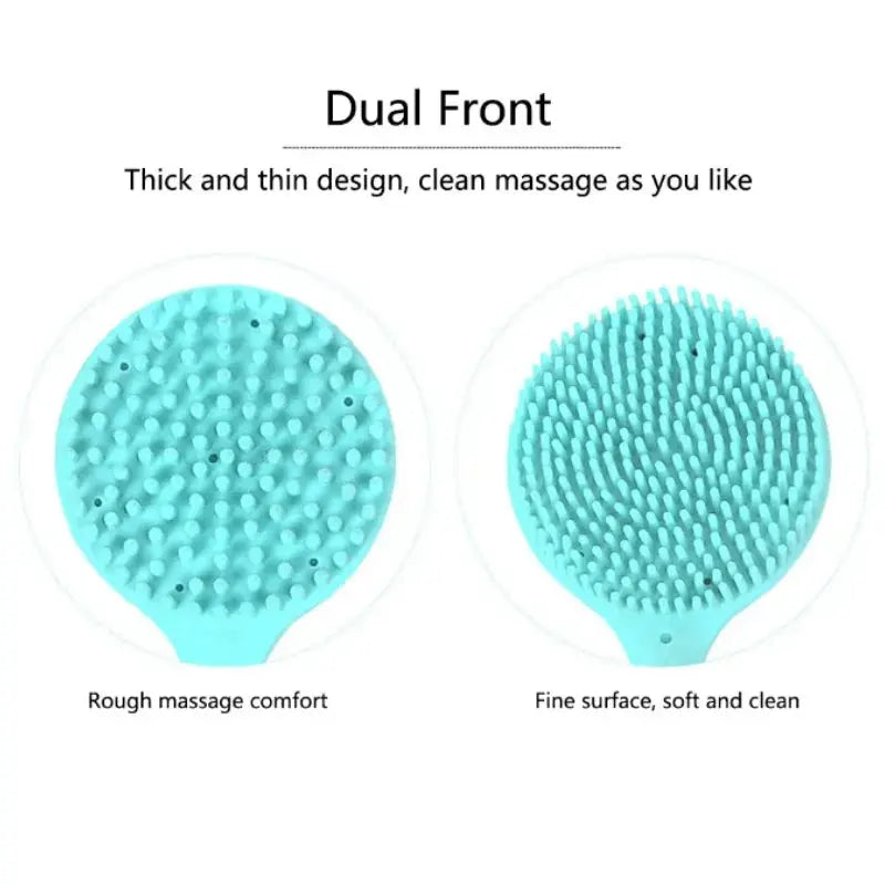 Double-Sided Shower Body Brush Silicone Long Handle Bathroom Wash Brush Bathing Massage Back Body Exfoliating Brush Streetsharks