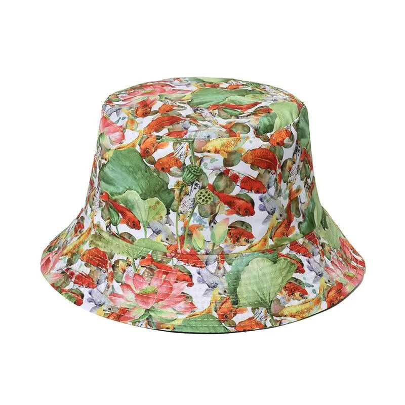 Double-sided Men's And Women's Cotton Bucket Hats Ladies Summer Sunscreen Panama Sun Hats Outdoor Fisherman Hats Streetsharks