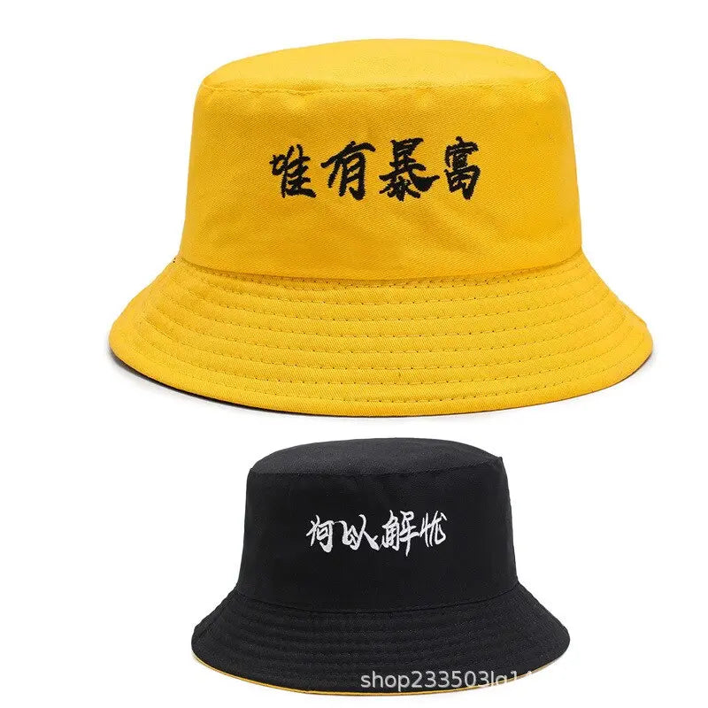 Double-sided Men's And Women's Cotton Bucket Hats Ladies Summer Sunscreen Panama Sun Hats Outdoor Fisherman Hats Streetsharks