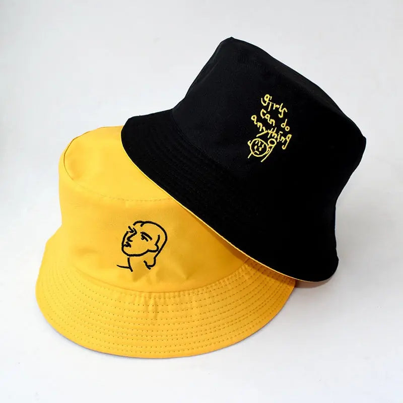 Double-sided Men's And Women's Cotton Bucket Hats Ladies Summer Sunscreen Panama Sun Hats Outdoor Fisherman Hats Streetsharks