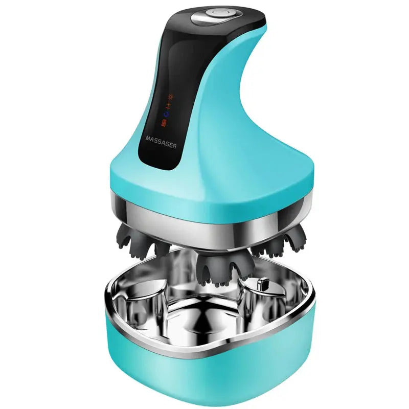 Electric Head Scalp Massager Wireless Head Massage Device Body Back Massager for Prevent Hair Loss Red Blue LED Light Waterproof -  Streetsharks