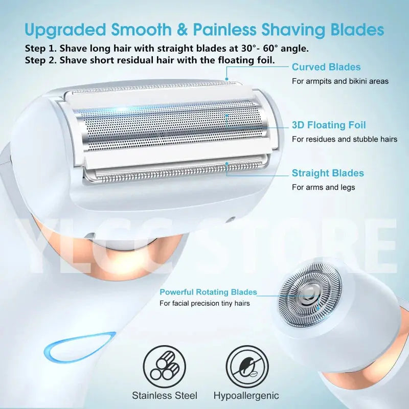 Electric Razors for Women 2 In 1 Bikini Trimmer Face Shavers Hair Removal for Underarms Legs Ladies Body Trimmer IPX7 Waterproof luxecrown.co.uk
