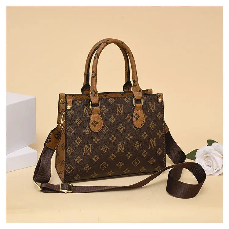 Elegant Retro Women's Tote Bag Single Shoulder Crossbody Bag Floral Print Ladies Handbag Luxury Texture Commuter Messenger Bag luxecrown.co.uk