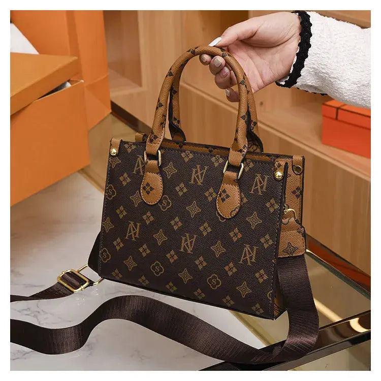 Elegant Retro Women's Tote Bag Single Shoulder Crossbody Bag Floral Print Ladies Handbag Luxury Texture Commuter Messenger Bag luxecrown.co.uk