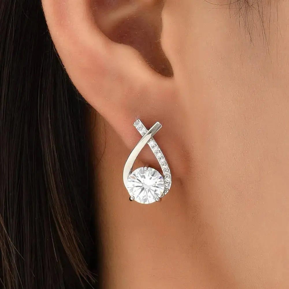 Fashion Cross Stud Earrings For Women Girls Korean Style Elegant Crystal Jewelry Ear Rings Fishtail Lady Earrings Gifts Streetsharks
