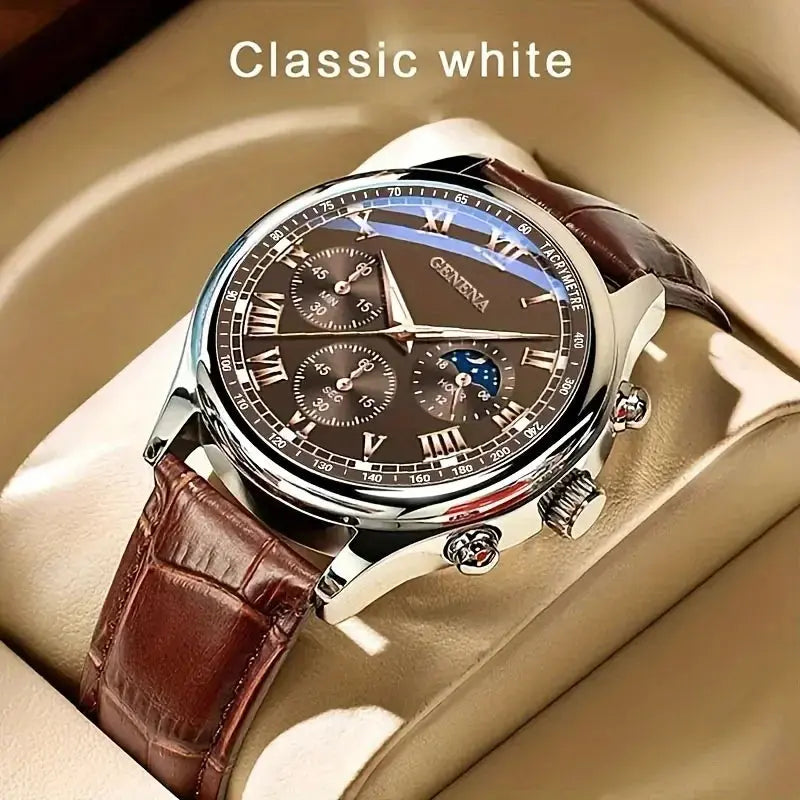 Fashion Roma Dial Men Business Watches  Leather Strap Male's Analog Quartz Wristwatch Relogio Masculino（Without Box） luxecrown.co.uk
