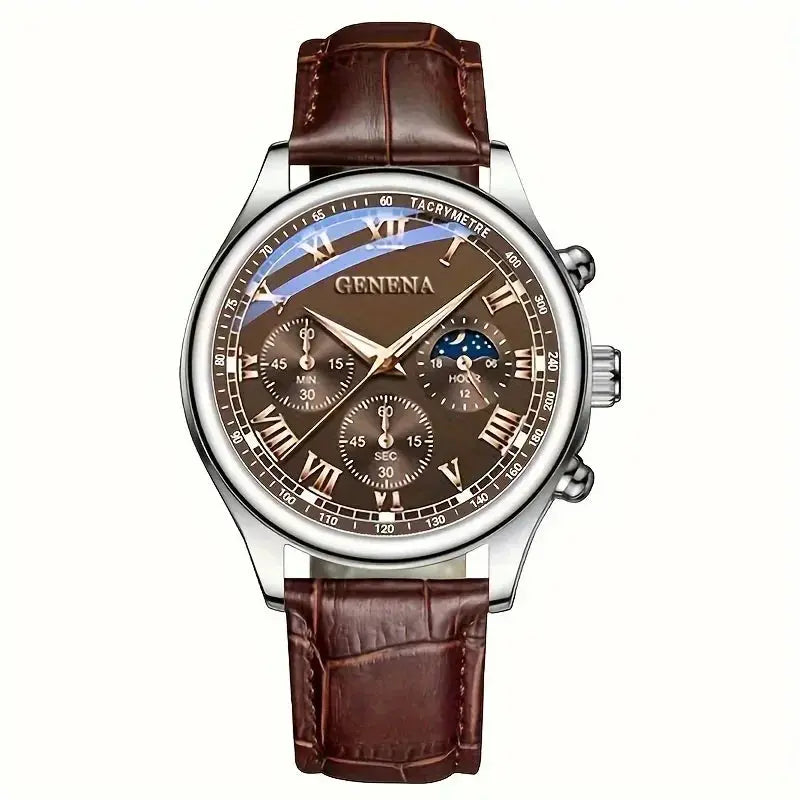 Fashion Roma Dial Men Business Watches  Leather Strap Male's Analog Quartz Wristwatch Relogio Masculino（Without Box） luxecrown.co.uk
