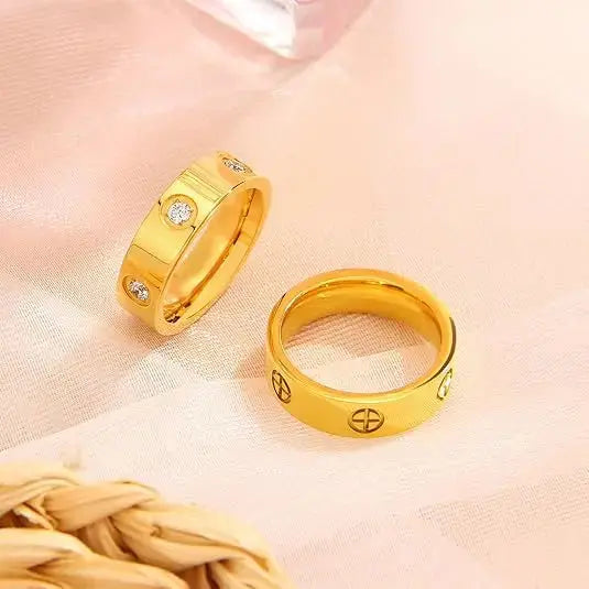 Fashion Stainless Steel CZ Crystal Cross Ring For Women Men Rose Gold Color Love Couple  Wedding Rings Luxury Jewelry Gift Streetsharks