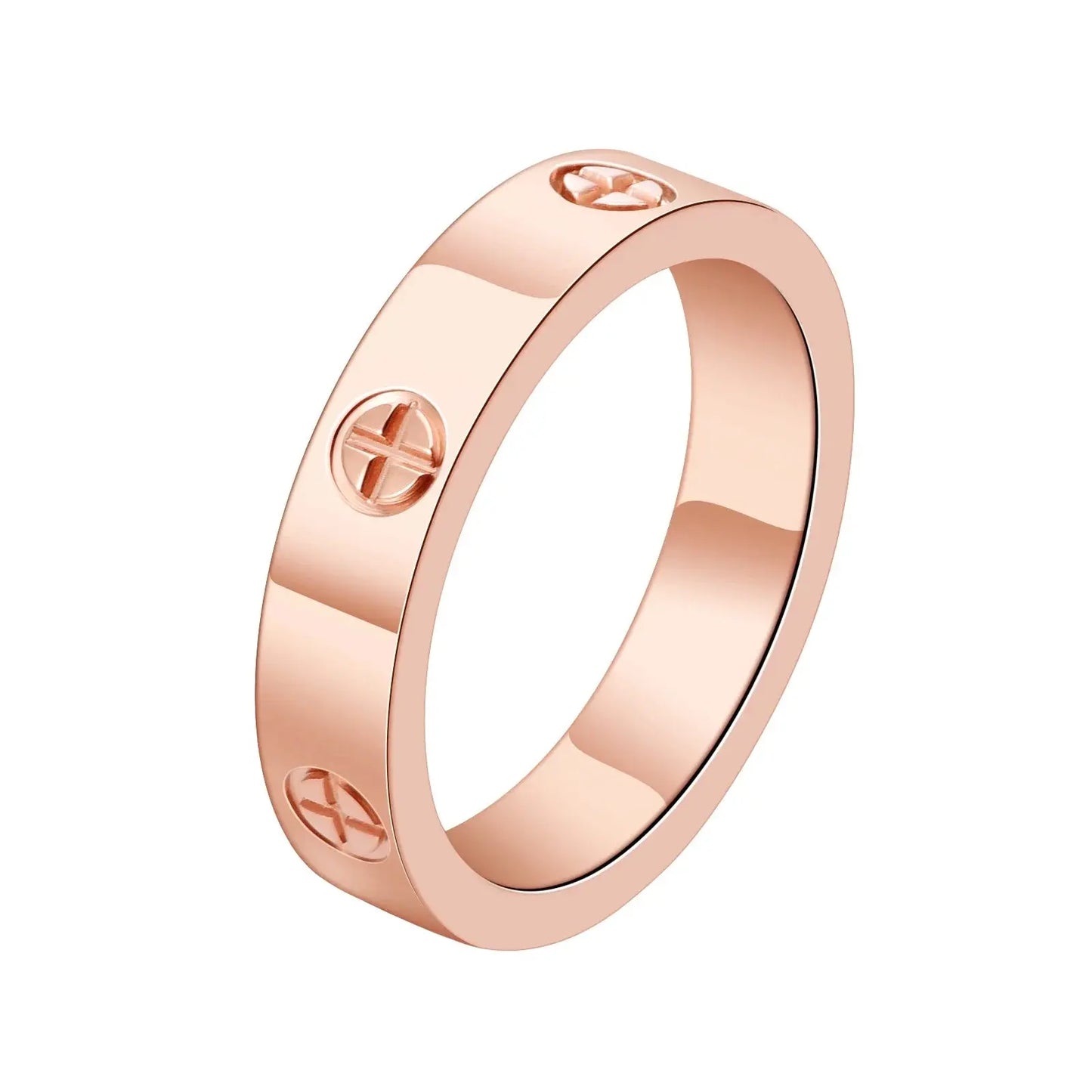 Fashion Stainless Steel CZ Crystal Cross Ring For Women Men Rose Gold Color Love Couple  Wedding Rings Luxury Jewelry Gift Streetsharks
