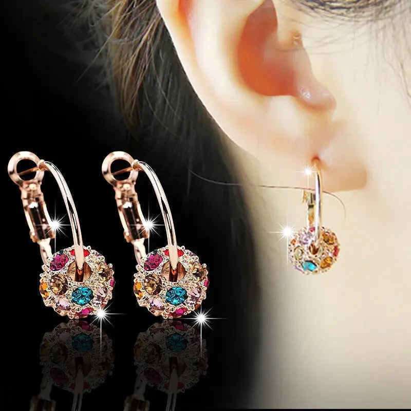Fashion Trend Earrings Zircon Pendant Earrings Shiny Earrings for Women's Wedding Betrothal Bride Jewelry Birthday Gift Streetsharks