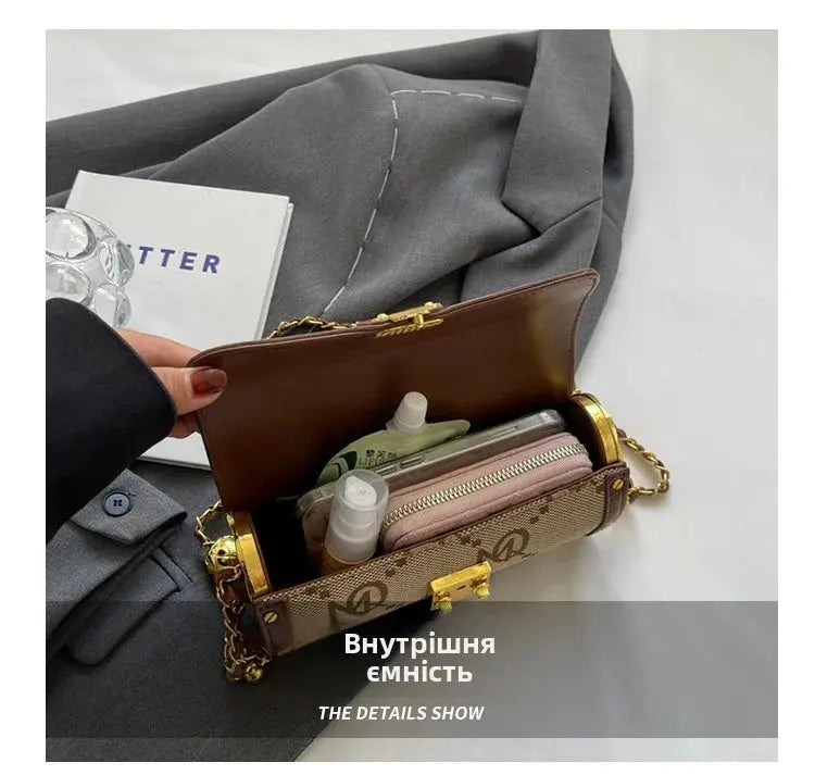 Fashionable Chain Strap Cylinder Bag Women's Bag Versatile Shoulder Crossbody Bag High Quality Korean Style Daily Use Bag luxecrown.co.uk