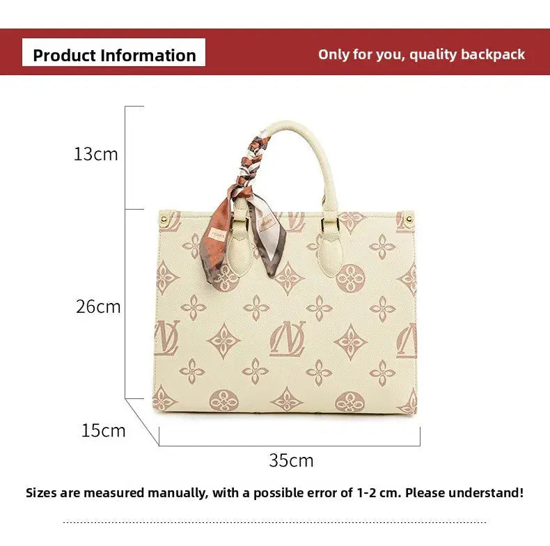 Fashionable Large Capacity Tote Bag 2025 New Style Simple Urban PU Ladies Handbag Commuter Daily Use Contrast Color Embossed luxecrown.co.uk