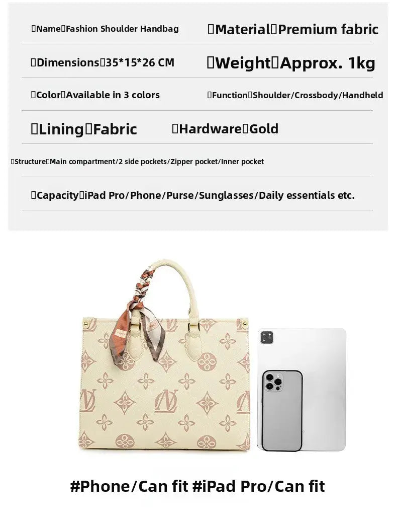 Fashionable Large Capacity Tote Bag 2025 New Style Simple Urban PU Ladies Handbag Commuter Daily Use Contrast Color Embossed luxecrown.co.uk
