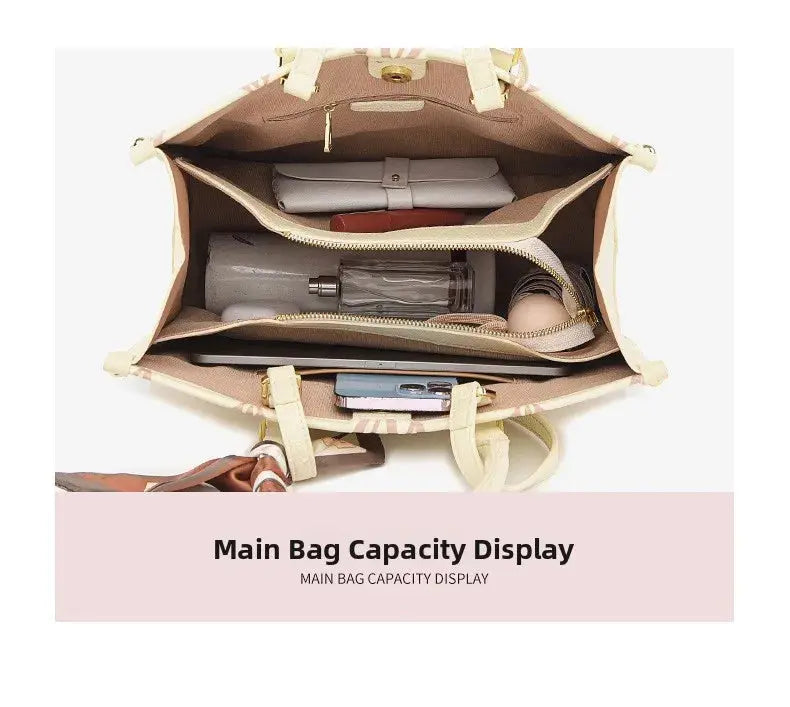 Fashionable Large Capacity Tote Bag 2025 New Style Simple Urban PU Ladies Handbag Commuter Daily Use Contrast Color Embossed luxecrown.co.uk