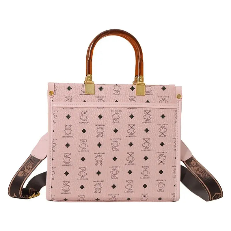 Fashionable Printed Versatile Commuter Tote Casual Handbag Single Shoulder Slant Cross Women's Bag City Simple Style Large Size luxecrown.co.uk