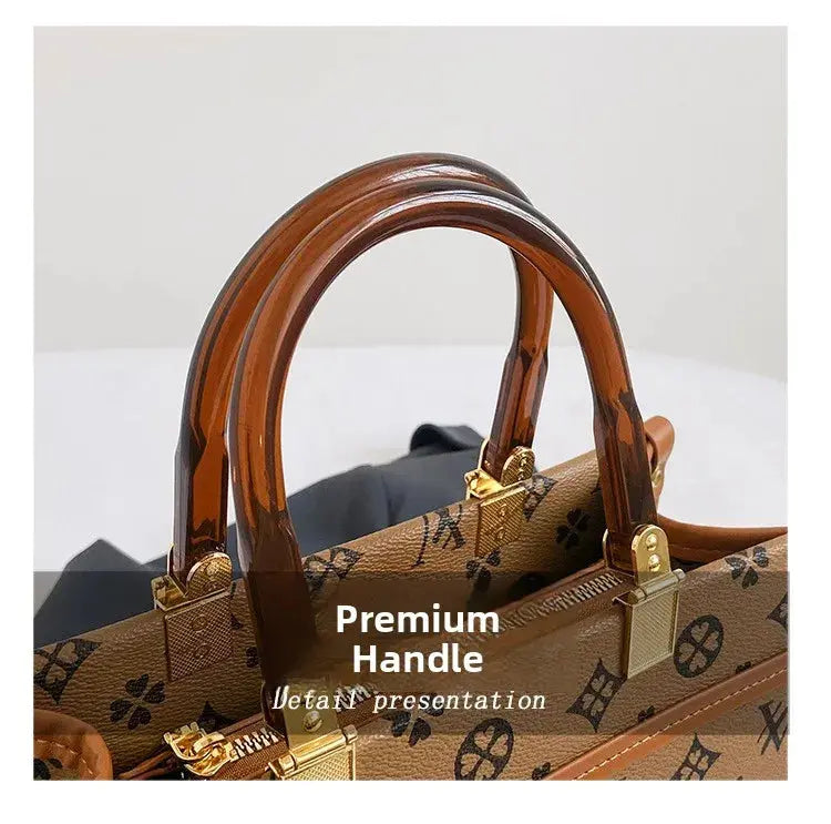 Fashionable Printed Versatile Commuter Tote Casual Handbag Single Shoulder Slant Cross Women's Bag City Simple Style Large Size luxecrown.co.uk